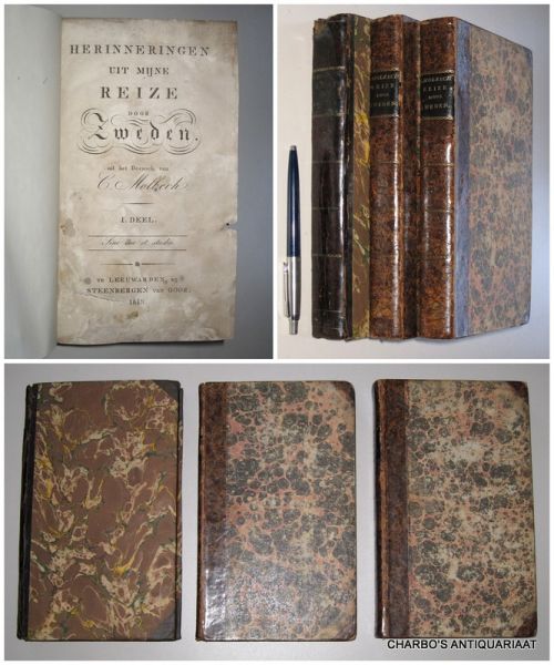 MOLBECH, CHRISTIAN, - Herinneringen uit mijne reize door Zweden. Uit het Deensch. [Dutch transl. from the German ed. Altona, 1818].