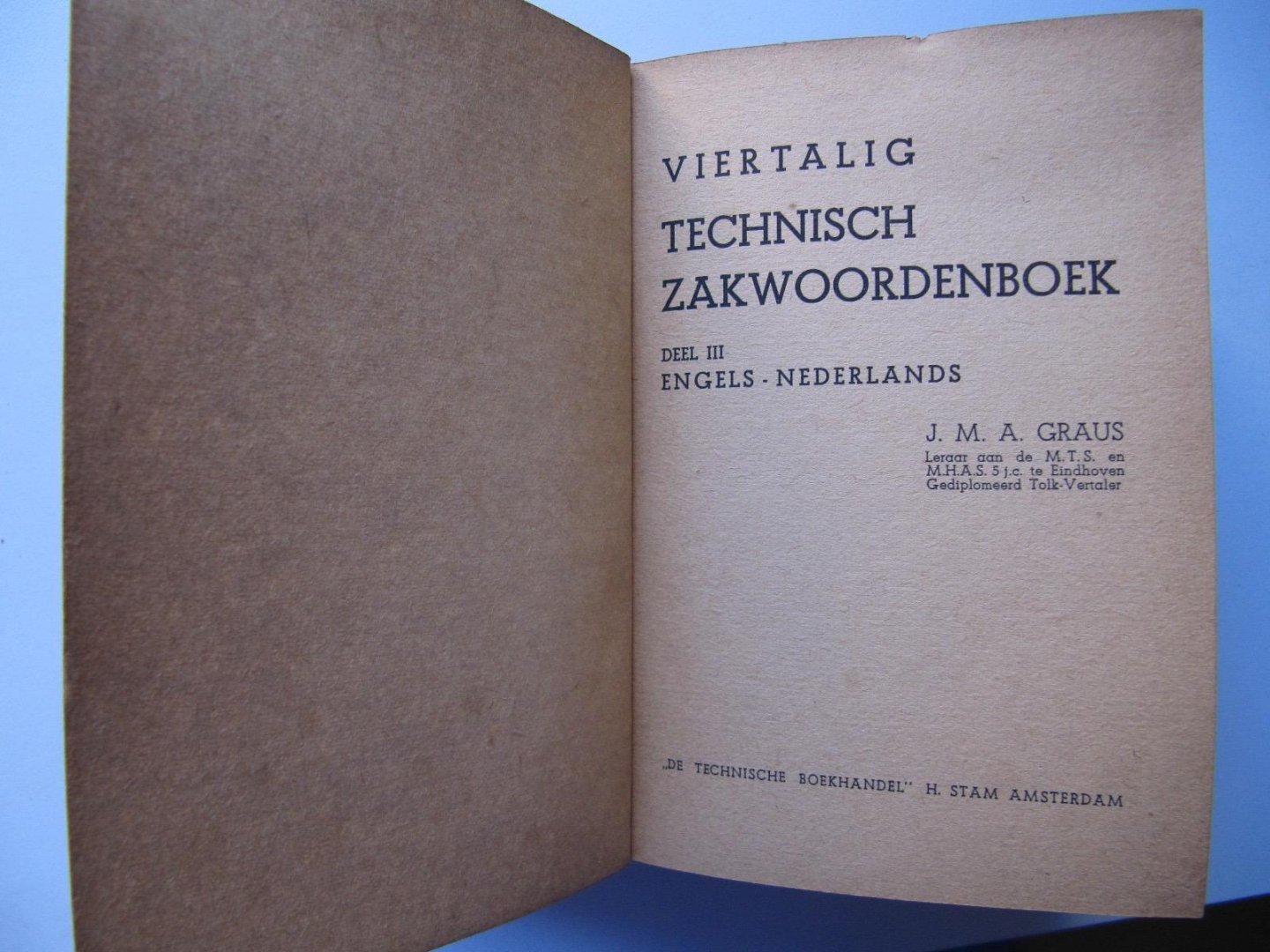 J.M.A. Graus - Technisch Zakwoordenboek Engels - Nederlands