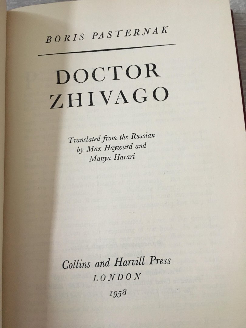 Boris Paternak - Boris Pasternak - Doctor Zhivago - 1958