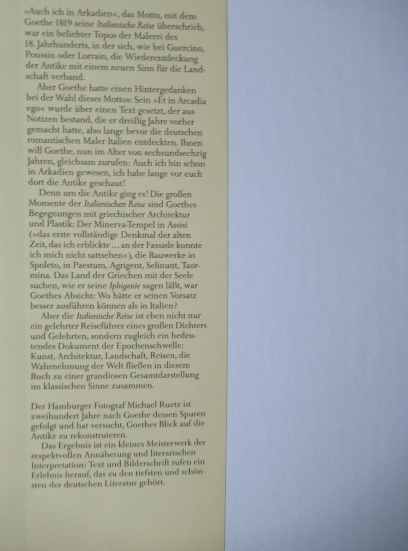 Ruetz, Michael - Goethes Italienische Reise. Ach in Arkadien