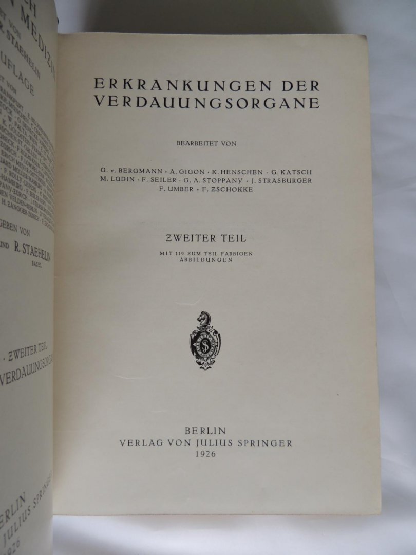 Mohr, Staehelin, Bergmann, Gigon - Handbuch der inneren Medizin - Erkrankungen der Verdauungsorgane II