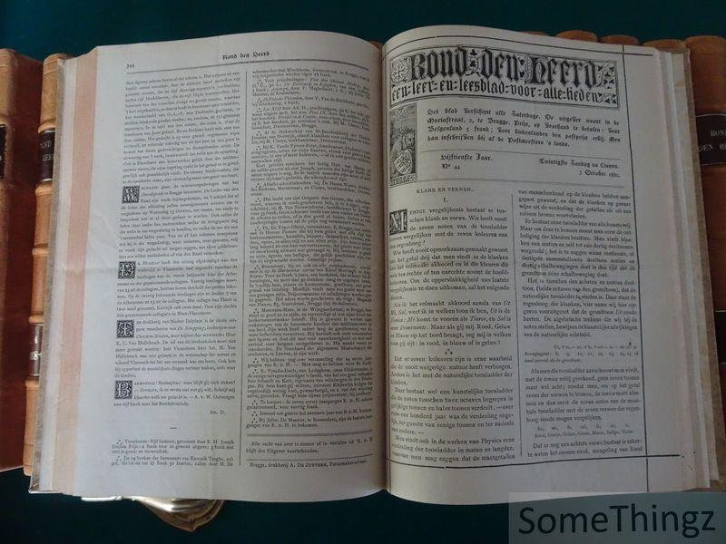 Guide Gezelle, et al. - Rond den heerd : een leer- en leesblad voor alle lieden. [Complete reeks in 25 delen inclusief het laatste op 88 exemplaren verschenen deel uit 1902! Met bijgevoegd: Deel III uit de reeks 'Nederlandse Volkskundige Bibliografie', getiteld 'Rond...