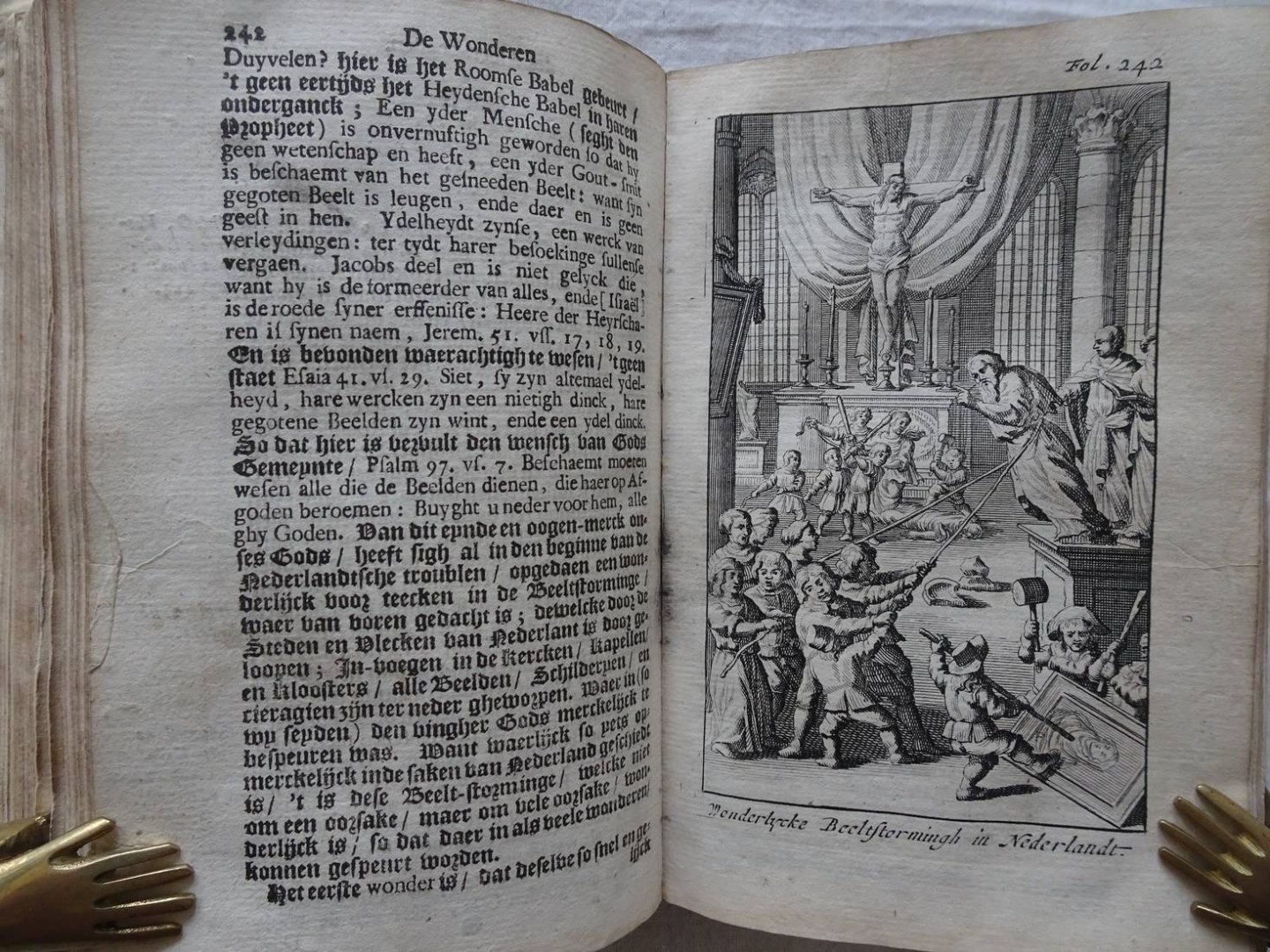 Velde, Abraham vande. - De wonderen des Alder-hoogsten, ofte Aanwijsinge van de oorsaeken, wegen en middelen, waar door de Geunieerde Provintien, uit hare vorige onderdrukkinge zoo wonderbaarlijk, tegen vermoeden van de heele wereld, tot zoo grooten magt, rijkdom, ee...