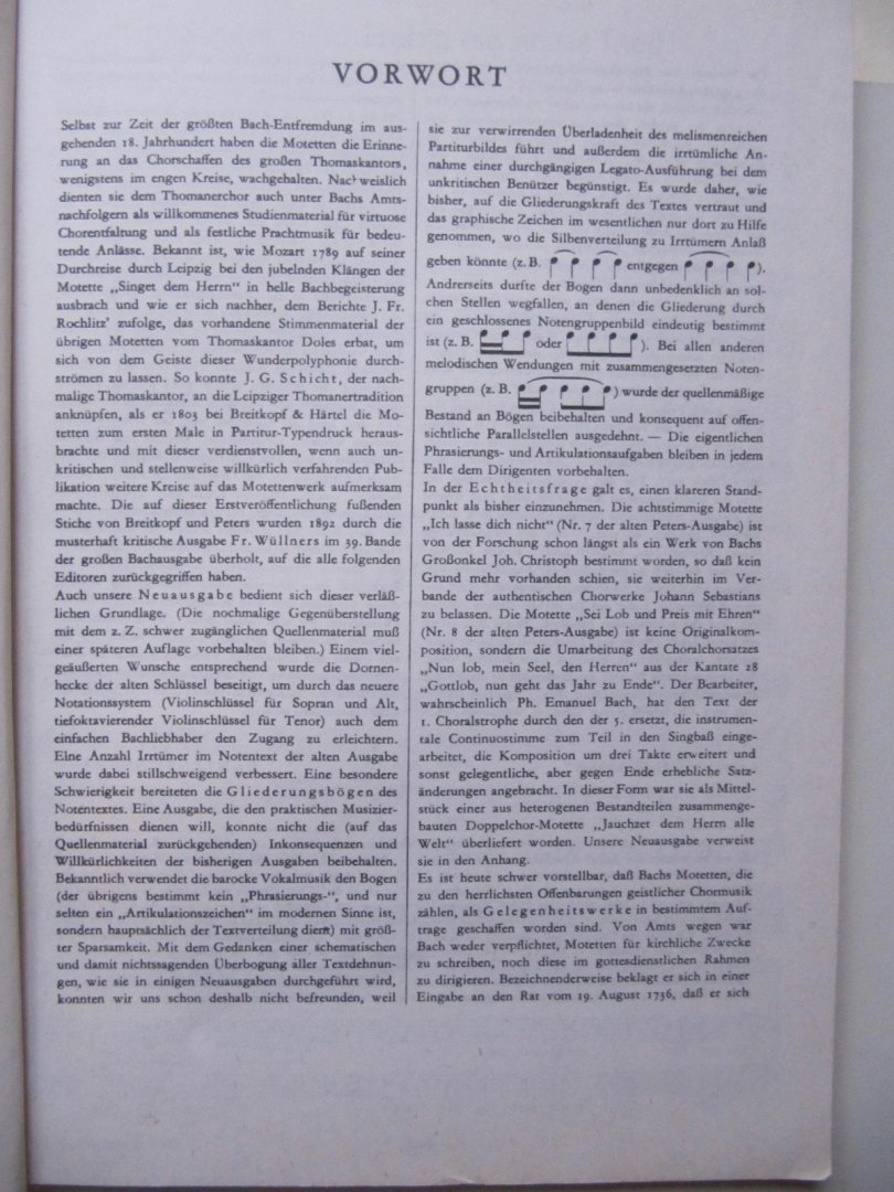 Werner Neumann - Bach Motetten- Partitur