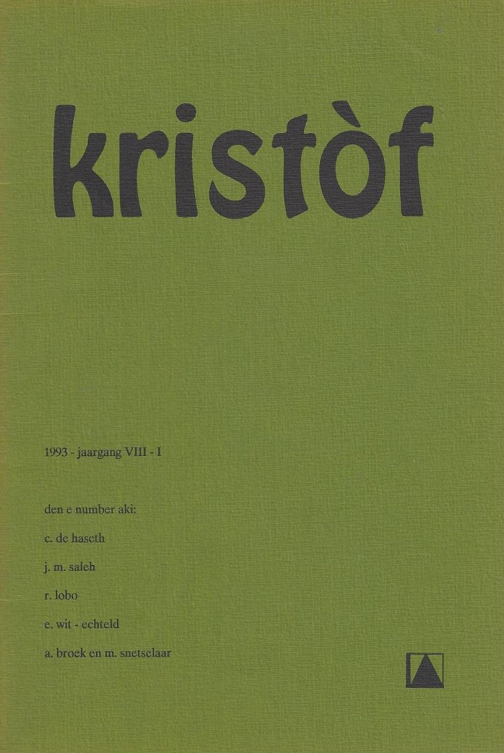 Buurt, Gerard van, et al. [redactie] - Kristof; jaargang VIII [1993] - nrs. 1 t.m. 4 [compleet]