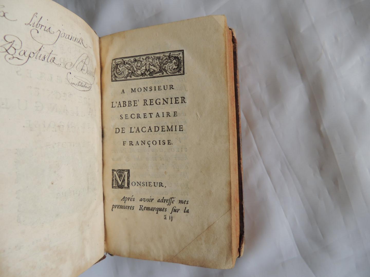 Dominique Bouhours  ( 1628 - 1702 ) - Suite des remarques nouvelles sur la langue française Francaise