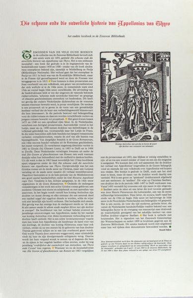Rijkse, Ronald. - Die schoone ende die suverlicke historie van Appollonius van Thyro.