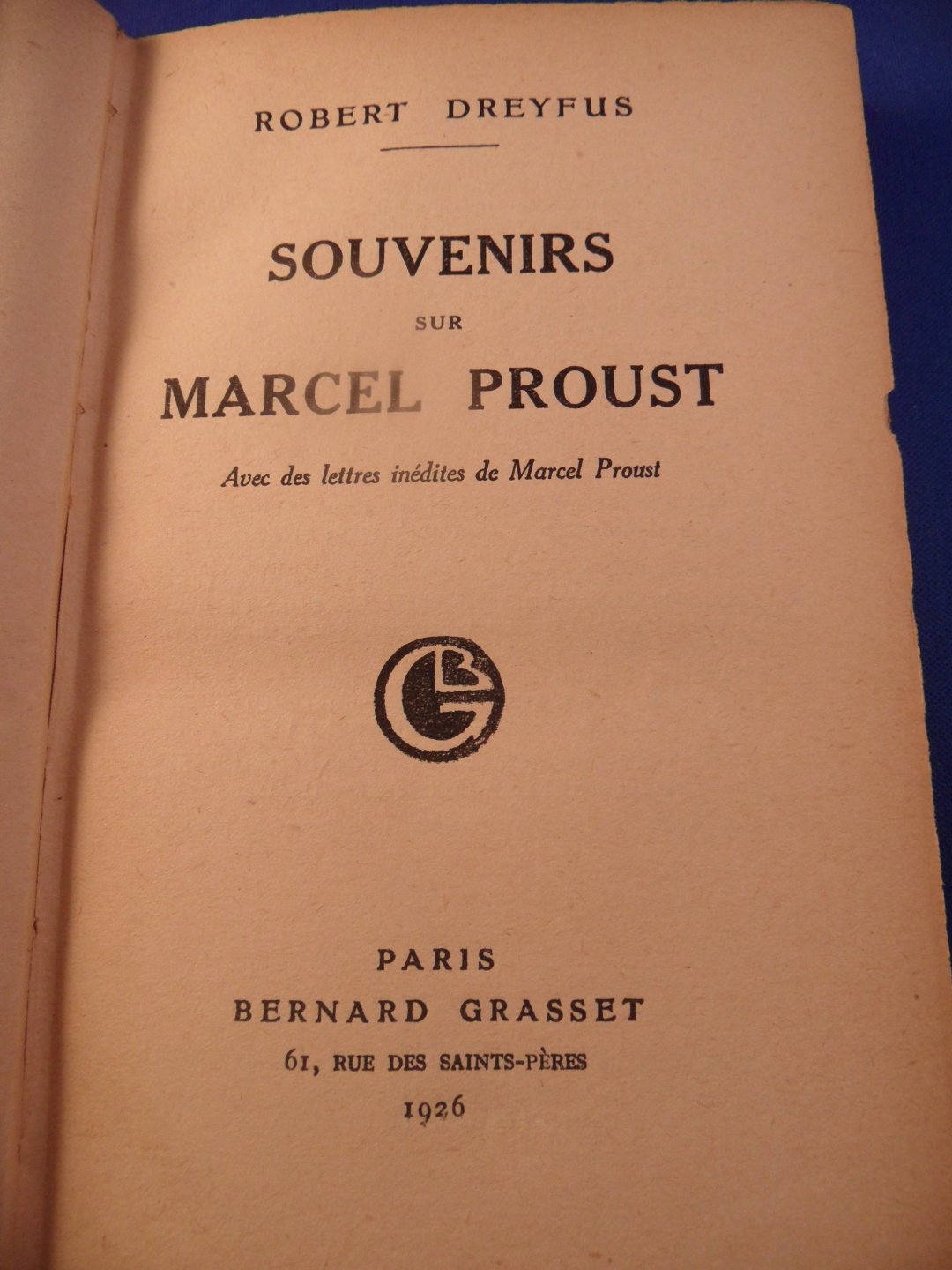 Dreyfus, Robert - Souvenirs sur Marcel Proust