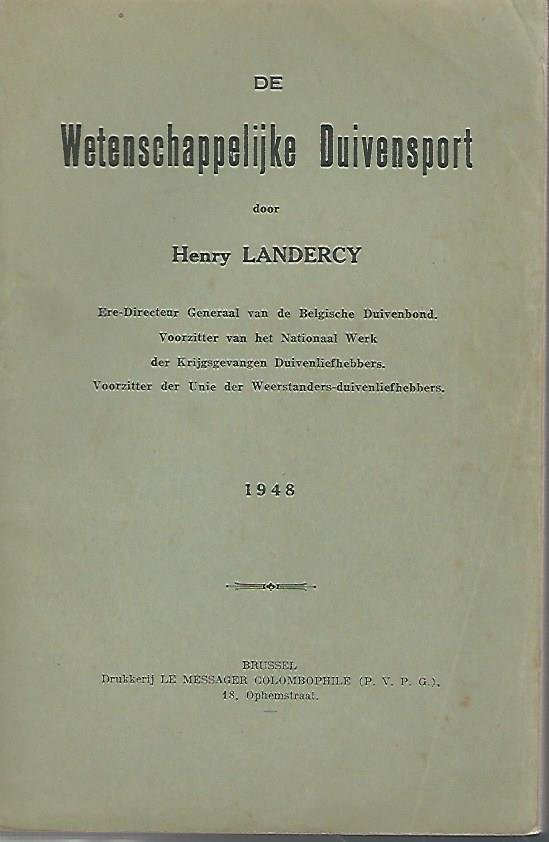 Landercy, Henry - De Wetenschappelijke Duivensport