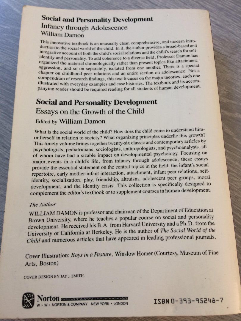 Damon, W - Social & Personality Development - Infancy through Adolescence (Paper)