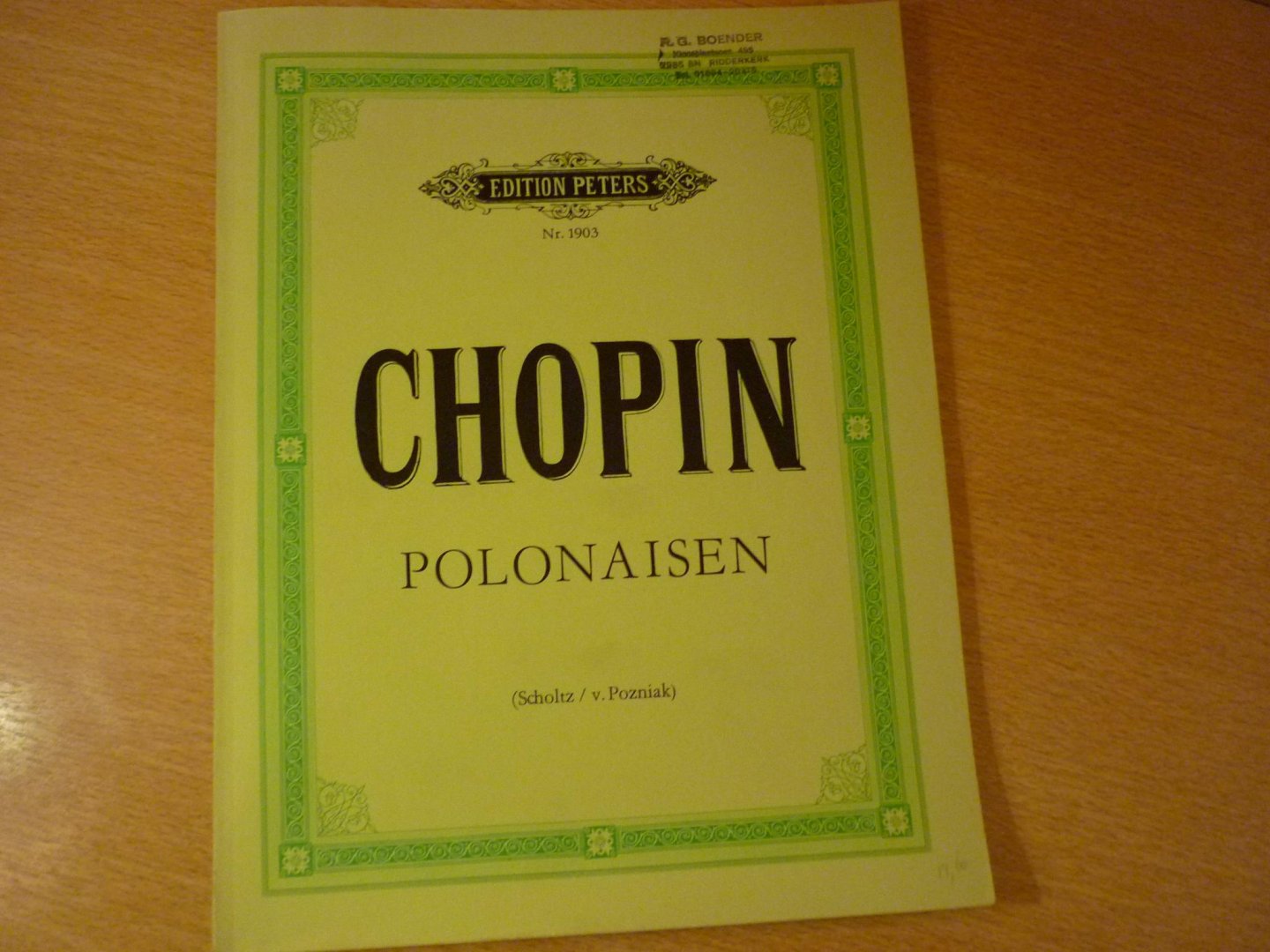 Chopin; Fr. - Polonaisen fur Klavier (Herrmann Scholz und Bronislaw von Pzoniak)