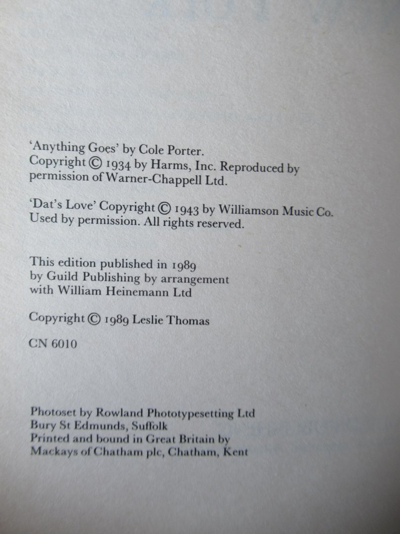 Thomas, Leslie - Orders for New York