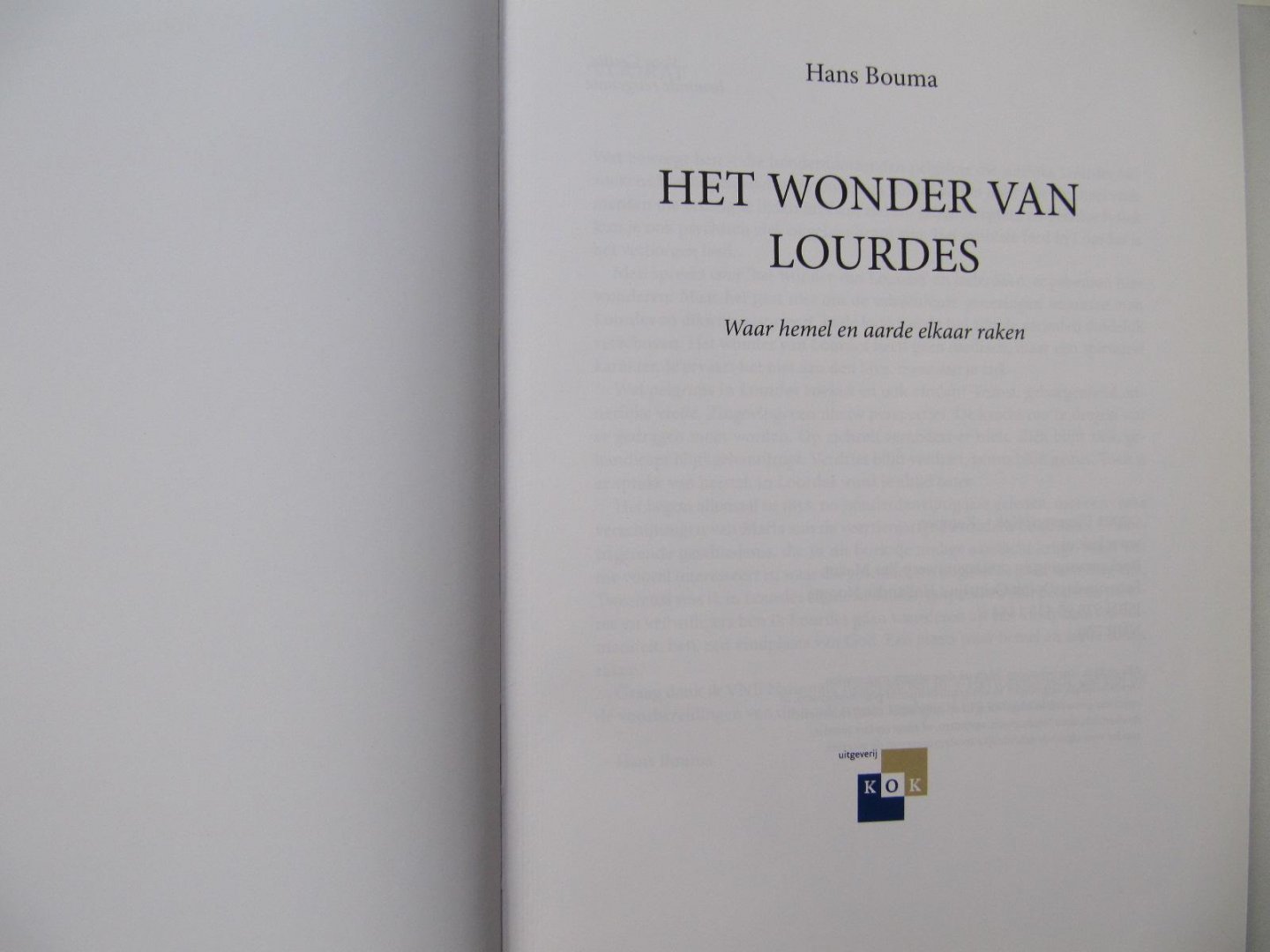 Hans Bouma - Het wonder van Lourdes / waar hemel en aarde elkaar raken