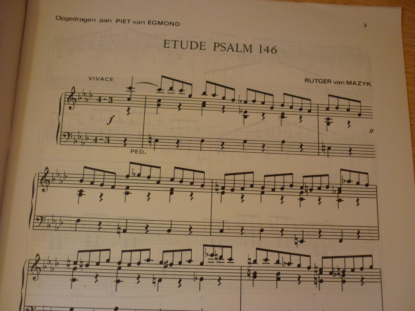 Mazijk; Rutger van - Etude Psalm 146; Muziek voor kerkorgel