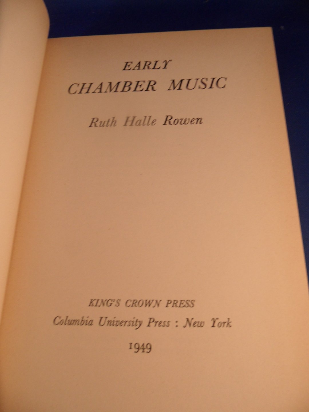Rowen Ruth Halle - early chamber music