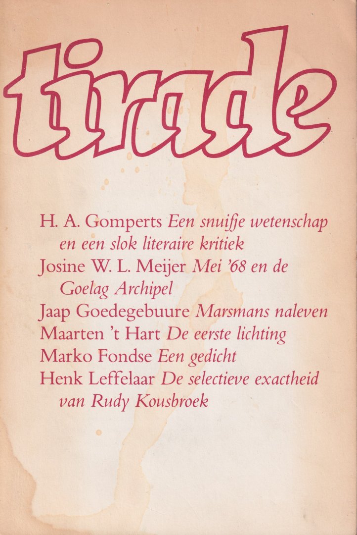 Diverse auteurs - Tirade, april 1980, jrg. 24, nr. 255
