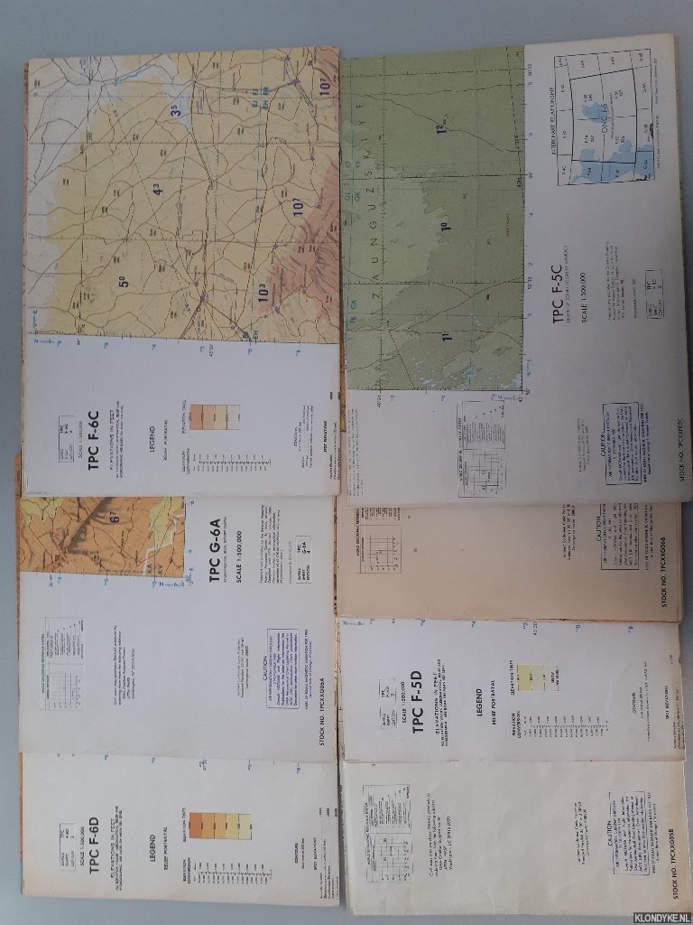 Various - 7 maps region: Afghanistan, Iran Soviet Union / China, Kazakhstan, Kyrgyzstan, Tajikistan, Uzbekistan / Union of Soviet Socialist Republics / Afghanistan, China, Pakistan, USSR /