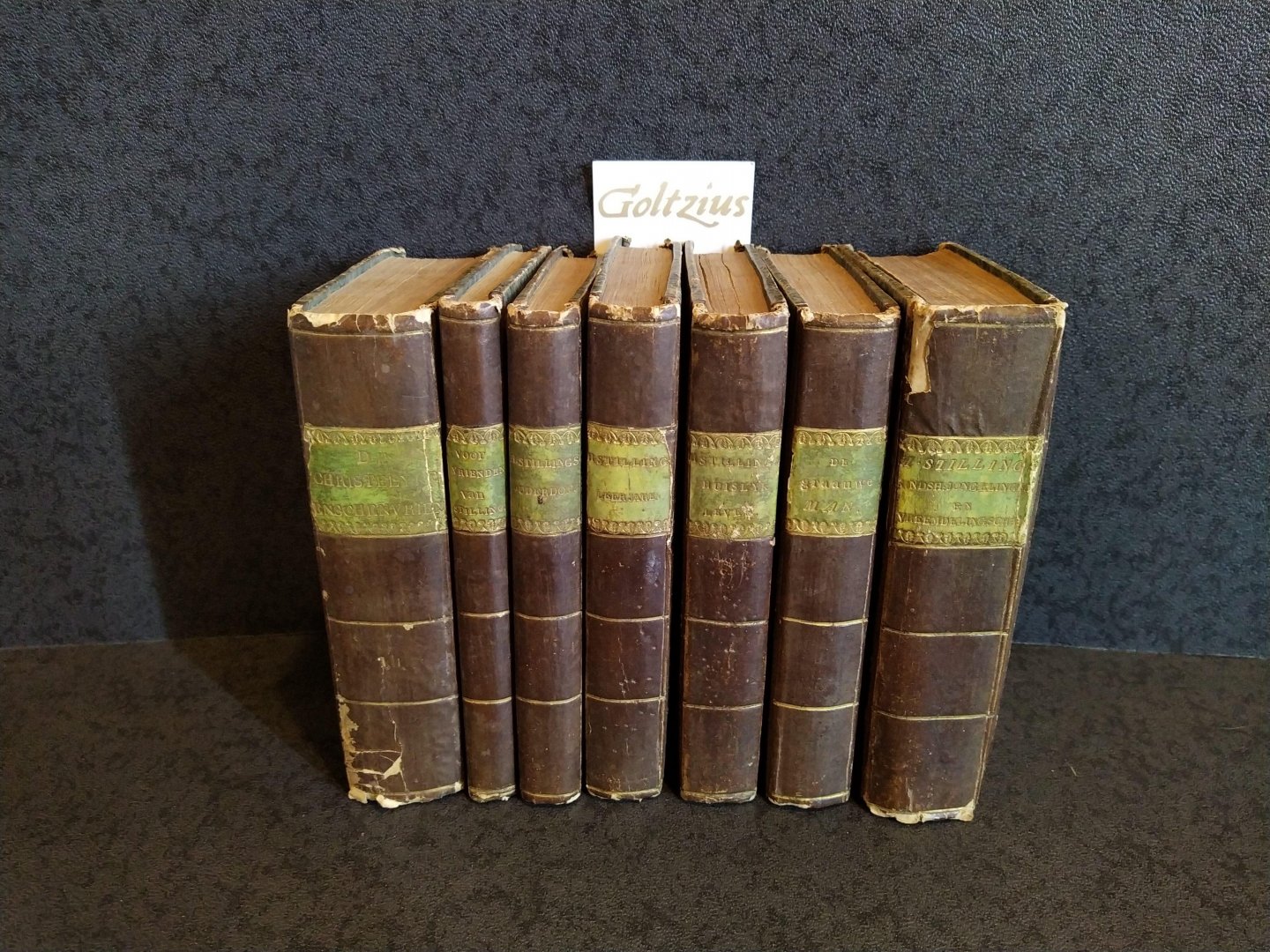 STILLING, HENDRIK, - Lovely set of 7 books concerning Hendrik Stilling, including: Hendrik Stillings Huislijk Leven, Leerjaren, Ouderdom and De Grauwe Man