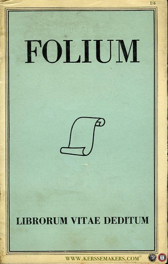 GUMBERT, H.L. ( redactie) / Diverse auteurs - Folium Librorum Vitae Deditum. Jaargang 1 - 1951, nummer 1/6