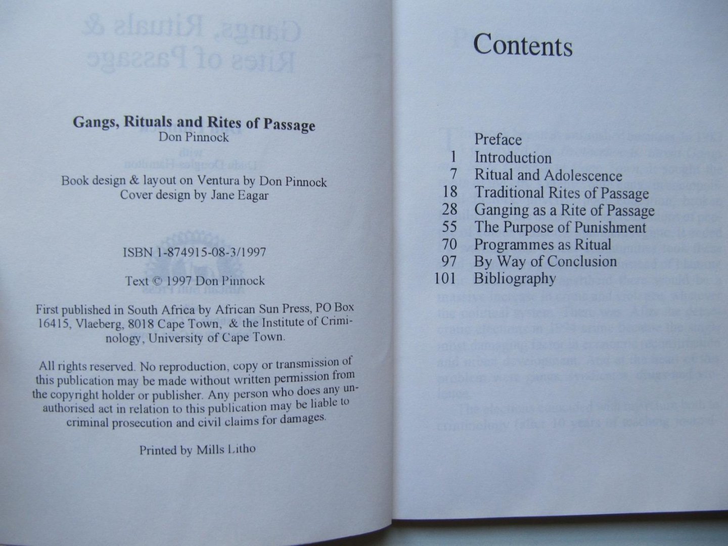 Don Pinnock - Gangs rituals & rites of passage
