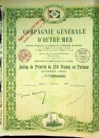 Collective - Share, Compagnie Generale D'Outre-Mer 1924