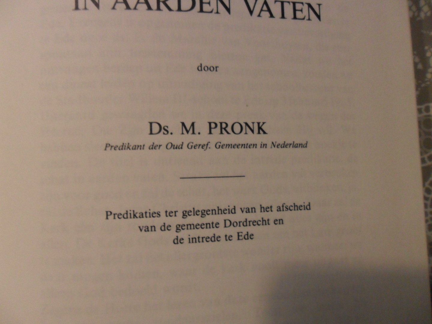 Pronk M. - De schat in aarden vaten