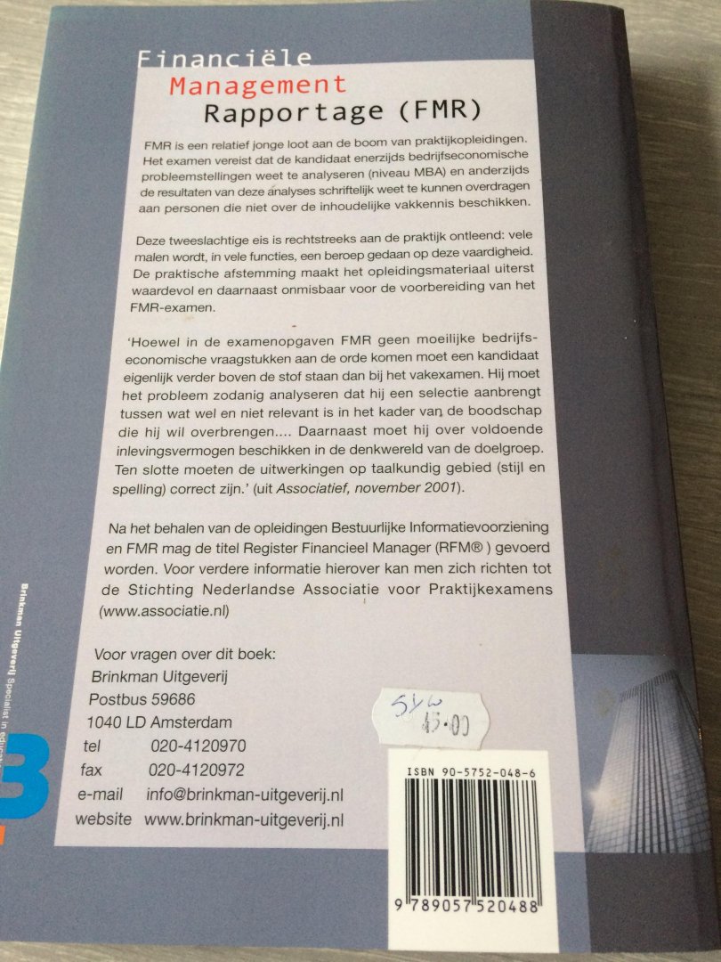 Minnaar, G.H. - Financiele managementrapportage