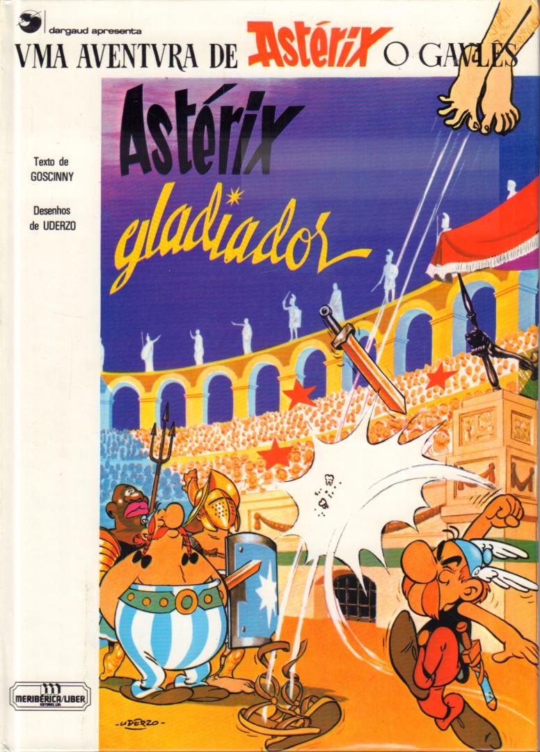 Gosginny / Uderzo - ASTERIX - ASTERIX Gladiador, hardcover, gave staat, Asterix in het Portugees (Portogues)