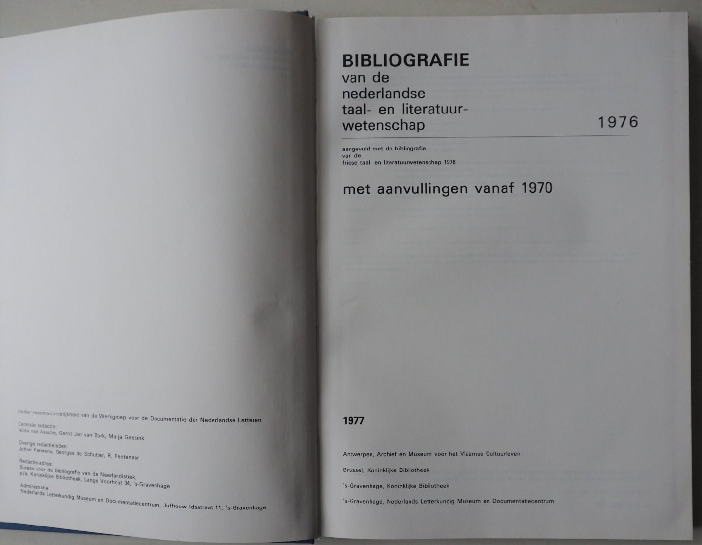 Assche Hilde, Bork Gerrit Jan van centrale redactie, e.a. - BNTL Bibliografie van de Nederlandse taal- en literatuurwetenschap 1976 Aangevuld met de bibliografie van de Friese taal- en literatuurwetenschap 1976 aanvulling vanaf 1970