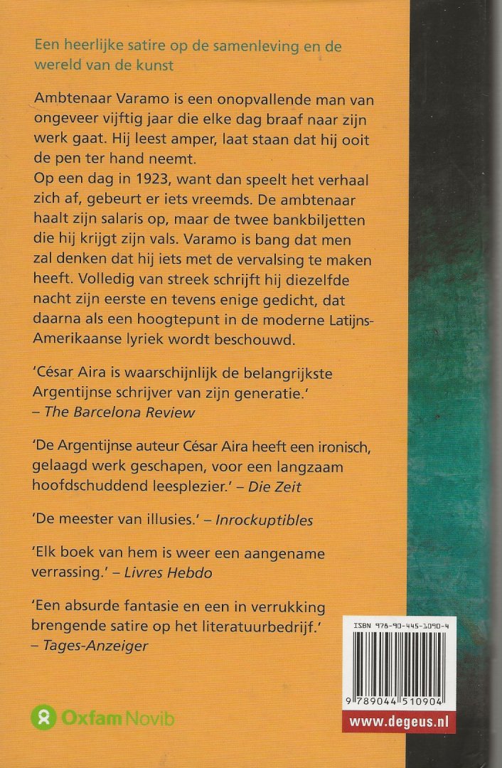 Aira, Cesar  [Argentinie 1949]   Uit het Spaans vertaald door Adri Boon - De nachtelijke Invallen van Ambtenaar Varamo