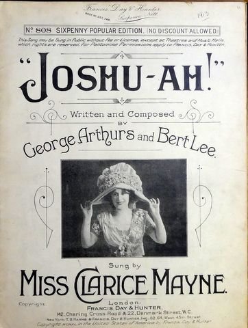 Mayne, Clarice: - Joshu-Ah!. Written and composed by George Arthurs and Bert Lee (No. 808 Sixpenny Popular Edition)
