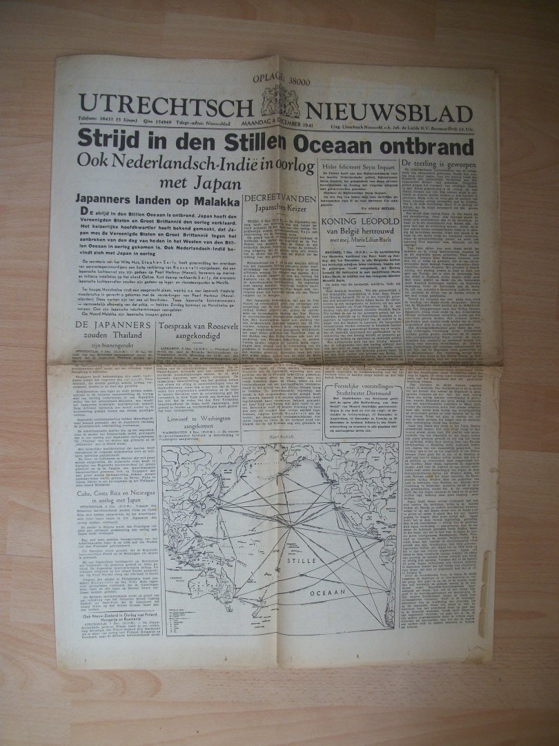  - Utrechtsch Nieuwsblad Maandag 8 december 1941