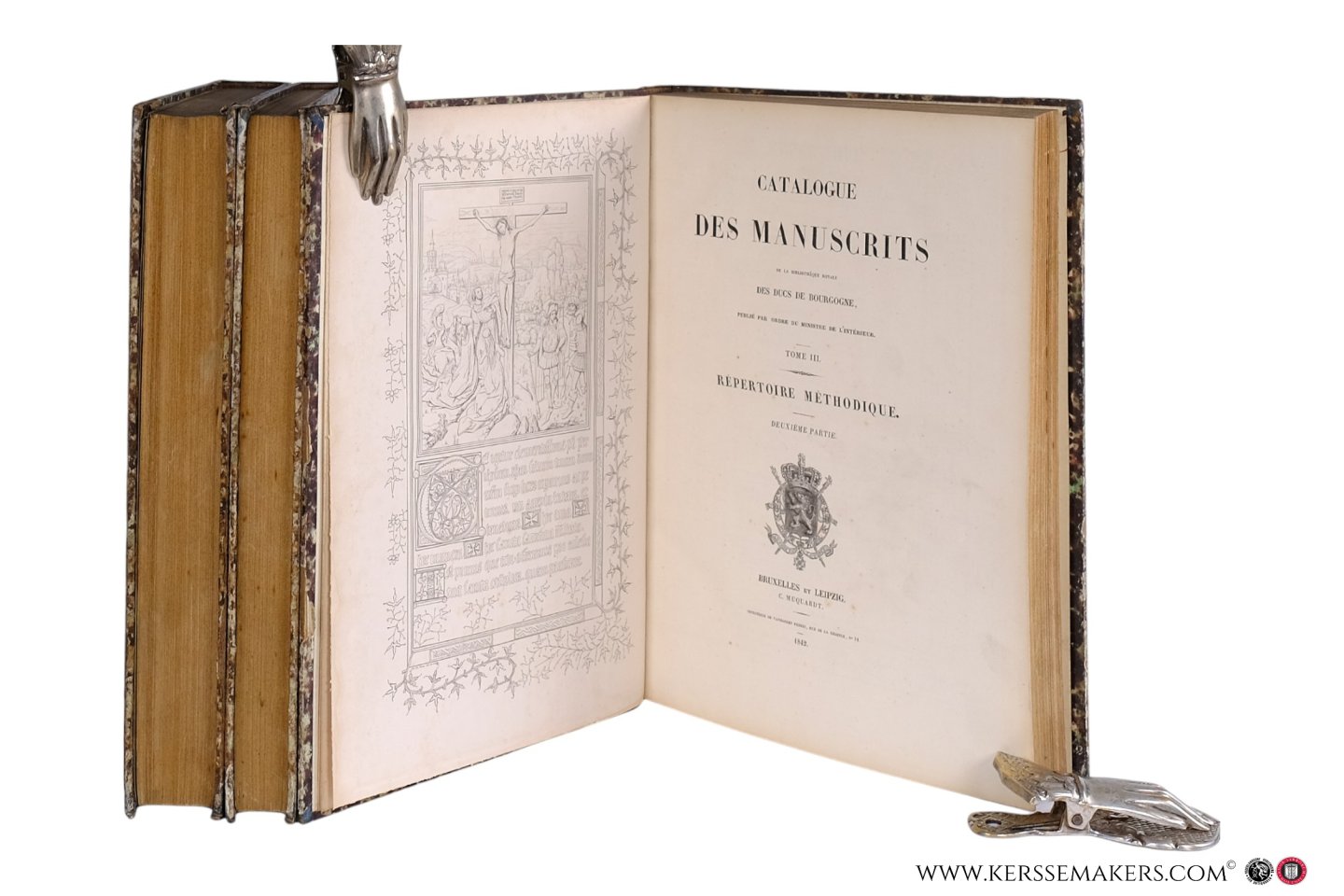 Ducs de Bourgogne: - Catalogue des Manuscrits de la Bibliothèque Royale des Ducs de Bourgogne, publié par Ordre du Ministre de l'Intérieur [ 3 volumes ] 1. Résumé historique Inventaire No 1-18000. 2-3. Répertoire méthodique première partie & deuxième partie.