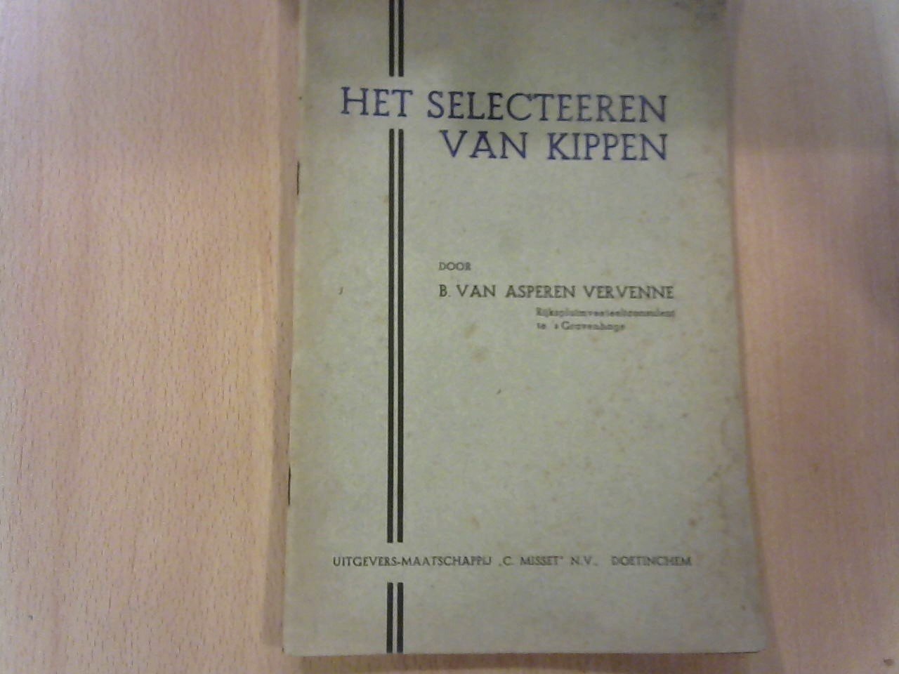 Asperen Vervenne B. van - Het selecteeren van kippen