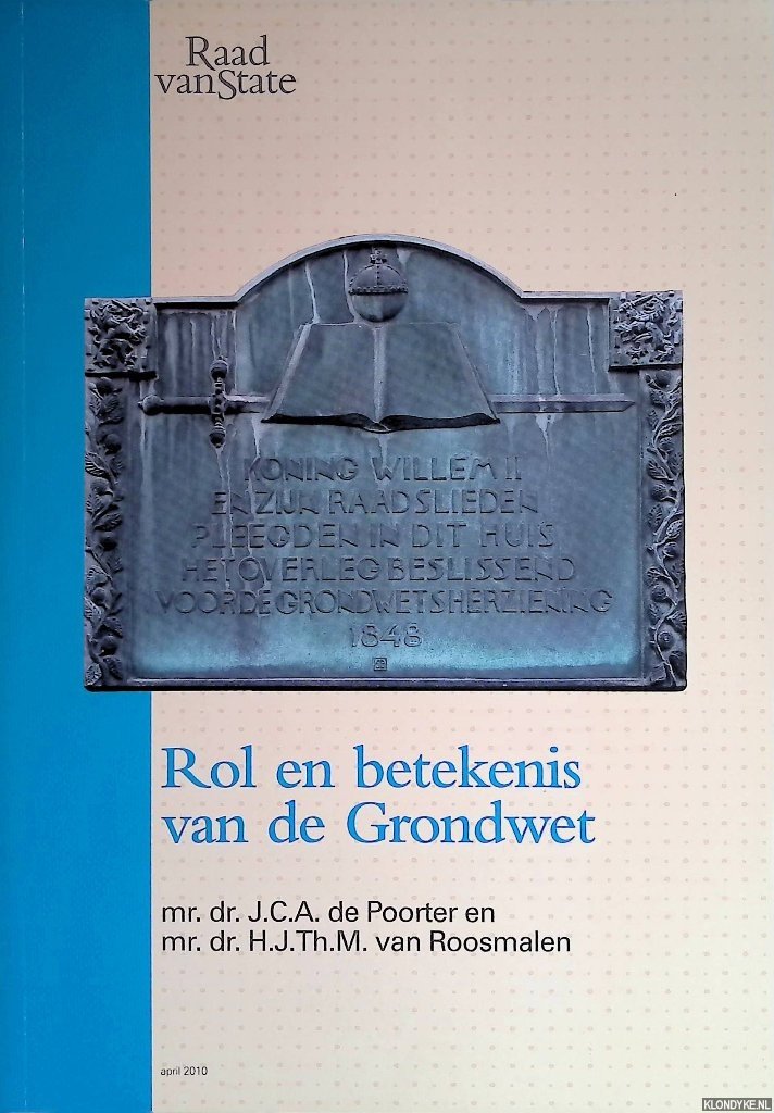 Boekwinkeltjes.nl - Rol En Betekenis Van De Grondwet. Constitutionele ...