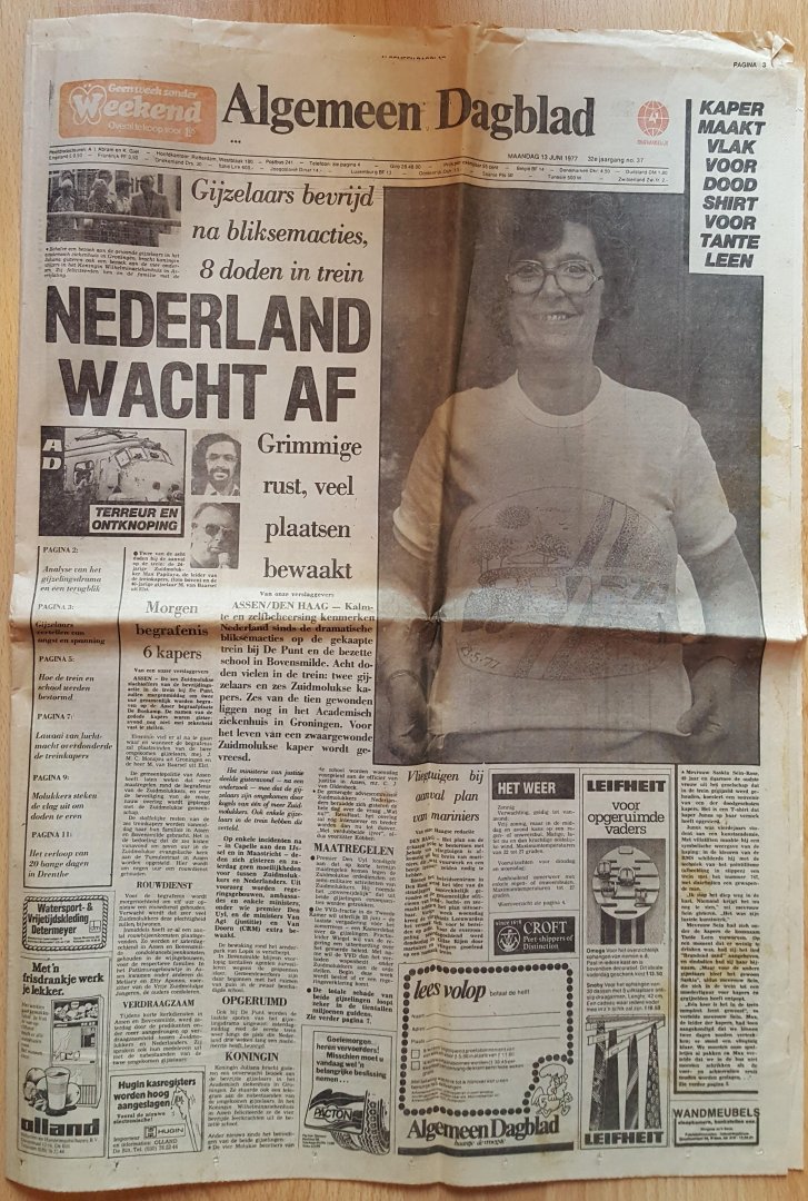  - Algemeen Dagblad-origineel, 13-06-1977 Het gijzelingsdrama