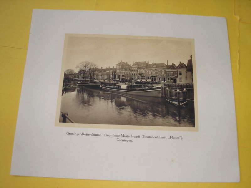 [0035] Groninger-Rotterdammer Stoomboot-Maatschappij (Stoombootdienst `Hunze?), Groningen. - Afbeelding Groninger-Rotterdammer Stoomboot-Maatschappij (Stoombootdienst `Hunze?), Groningen. [Lopende Diep]