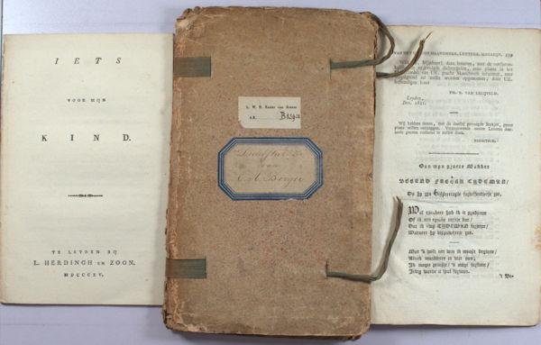 Borger, E.A. - Mapje met 4 teksten van / over Borger. (o.a.: Iets voor mijn kind, Op de echtverbindtenis. Feith: Gedachte bij den dood van Borger)