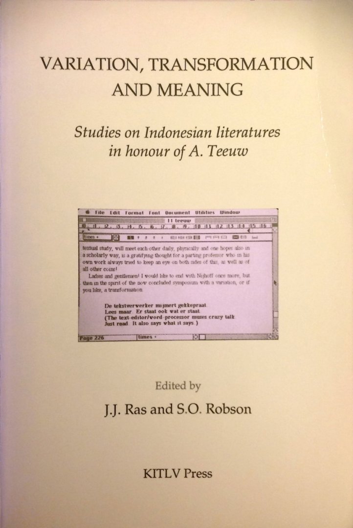 J.J. Ras and S.O. Robson - Variation transformation and meaning / druk 1