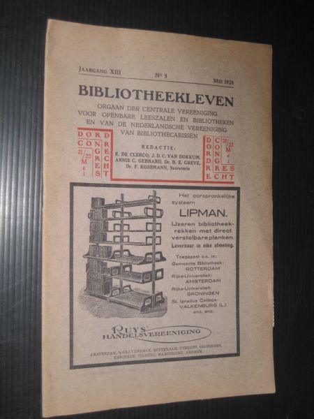  - Bibliotheekleven, orgaan der centrale vereeniging voor openbare leeszalen en bibliotheken