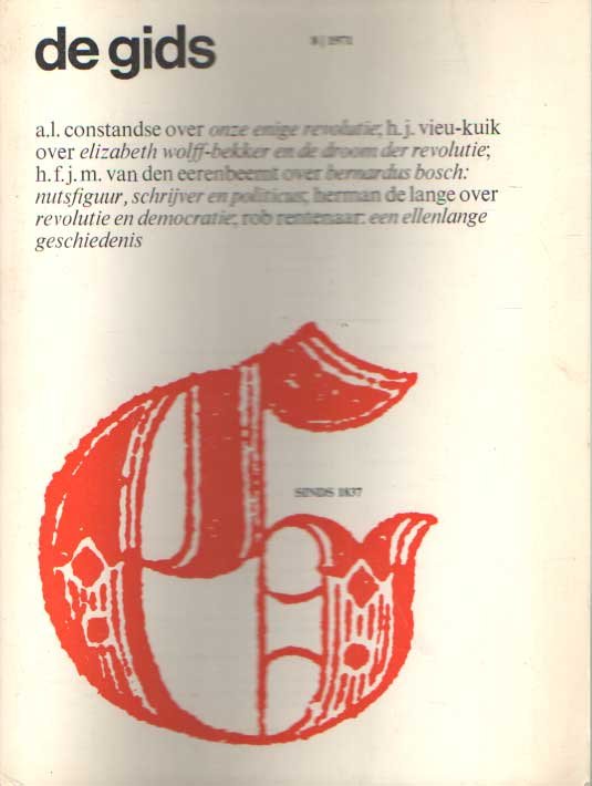 Constandse, H. Mulisch e.a. (redactie), A.L. - De Gids. Algemeen Cultureel Maandblad. Honderdvierendertigste jaargang, 1971 no. 8