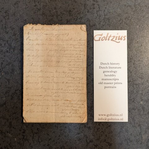  - Handwritten poem : De Weelde in Amsterdam (een half ernstig gesprek).