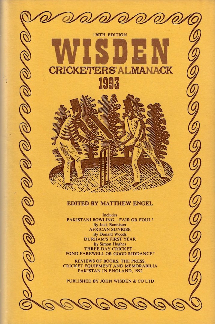 Wright, Graeme - Wisden Cricketers' Almanack 1993 -130th edition