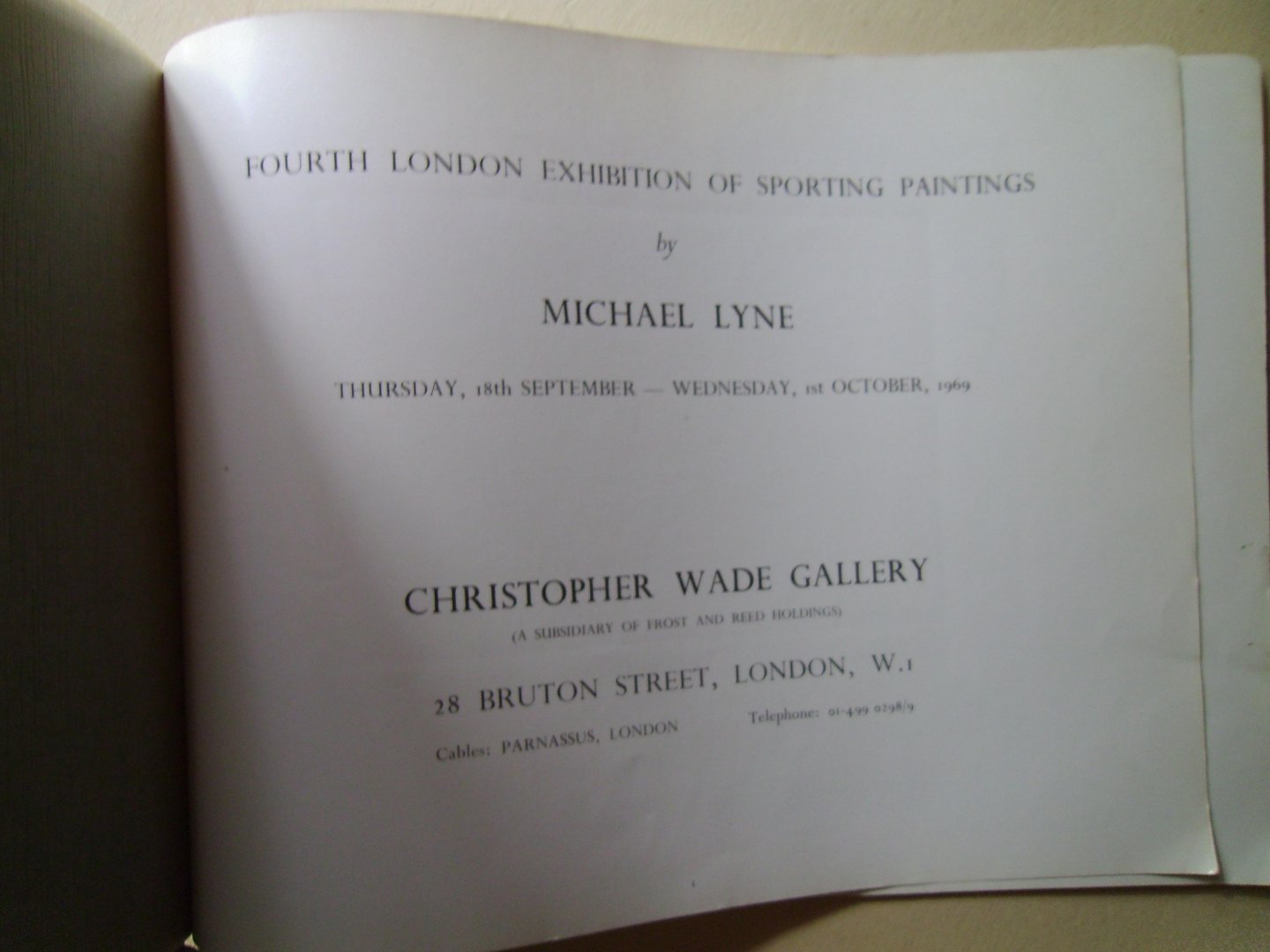 Christopher Wade Gallery - Fourth London Exhibition of Sporting Paintings By Michael Lyne.