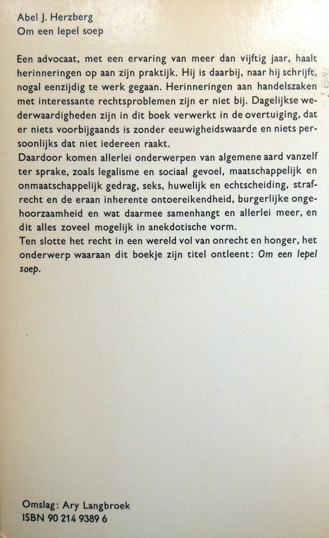 Herzberg, Abel J. - Om een lepel soep