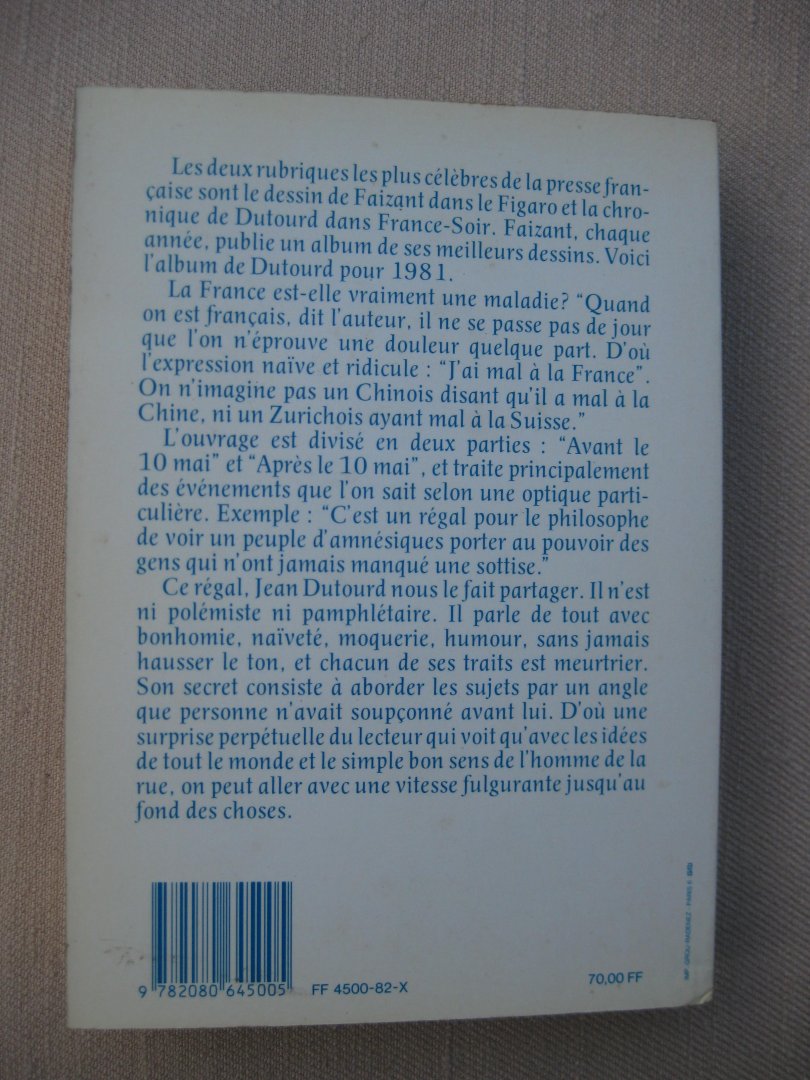 Dutourd, Jean - De la France considérée comme une maladie.