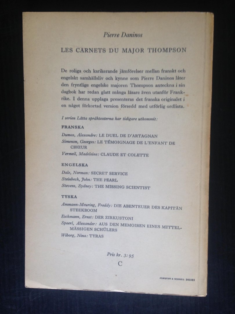 Daninos, Pierre - Les Carnets du Major Thompson