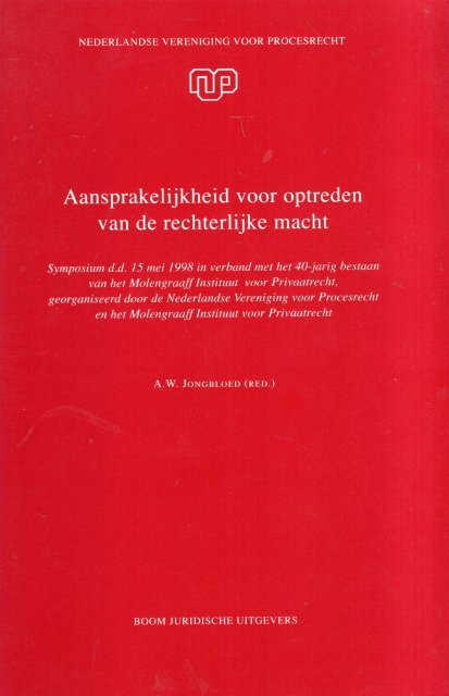 Jongbloed, A.W. (ed.) - Aansprakelijkheid voor optreden van de rechterlijke macht.