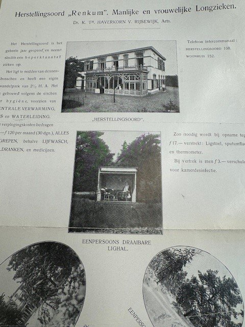  - Herstellingsoord "Renkum" Manlijke en Vrouwelijke longzieken. Dr. Haverkorn v. Rijswijk, arts.