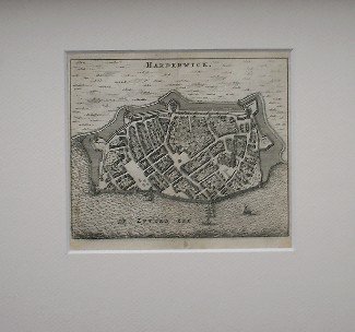 antique map (kaart). - Harderwick. (antique map of harderwijk).